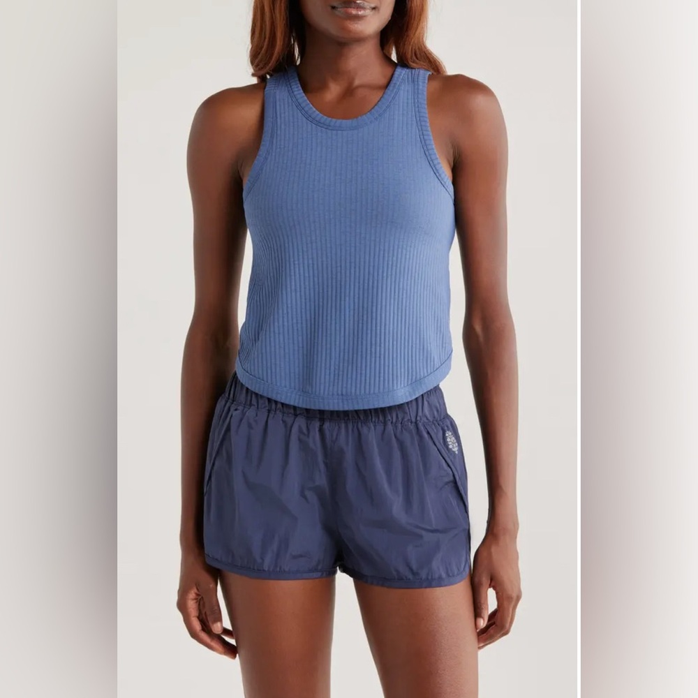 NWOT FP Movement Comeback Crop Tank in Blue Indigo Size Large